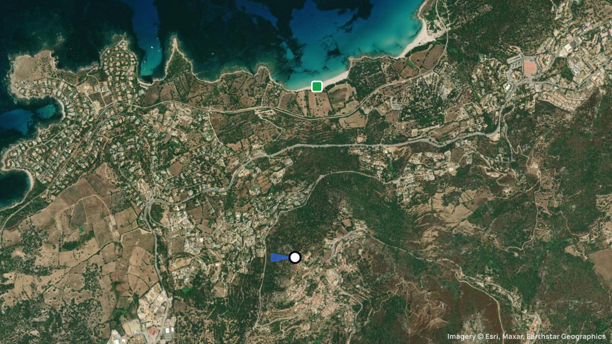 Satellitenkarte von Corbara mit Start- und Landeplätzen