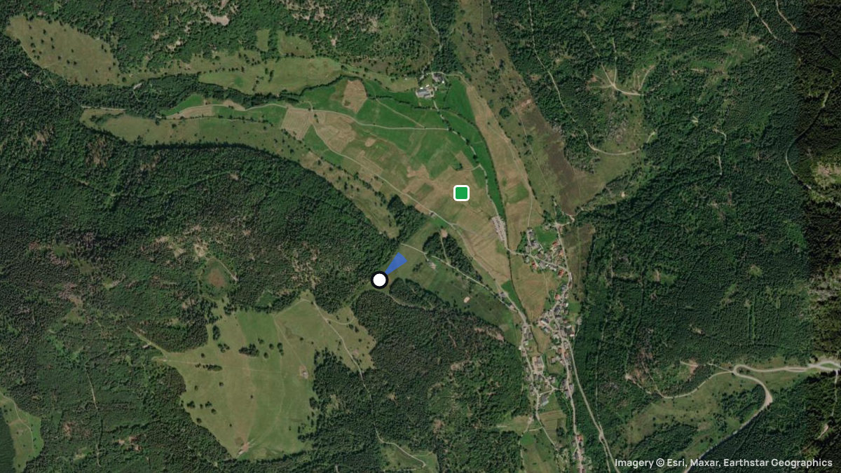 Satellite map of Möslehang with its launches and landings