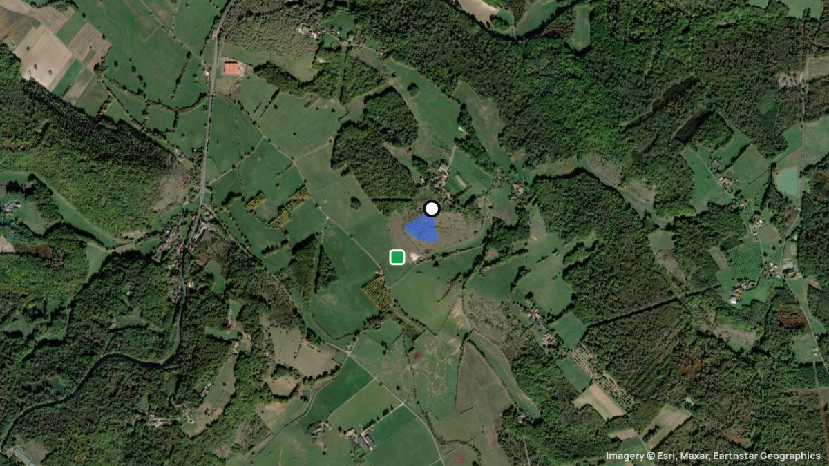 Satellite map of Bordas with its launches and landings
