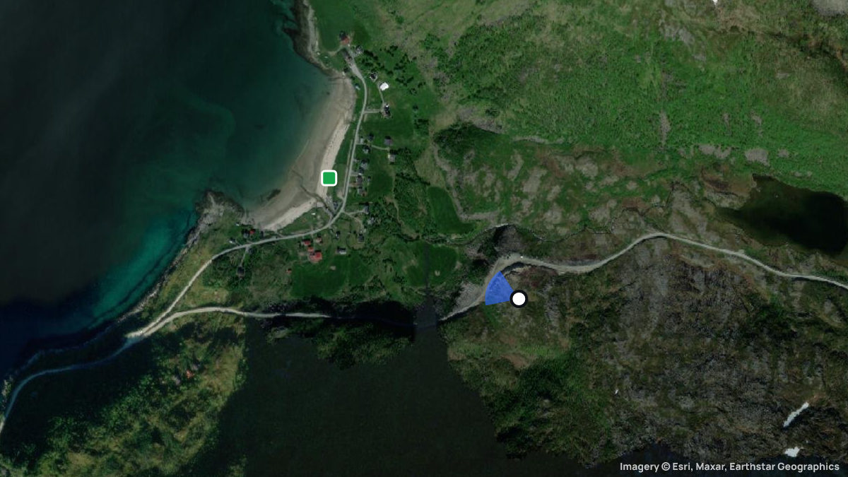 Satellite map of Groftjorden with its launches and landings