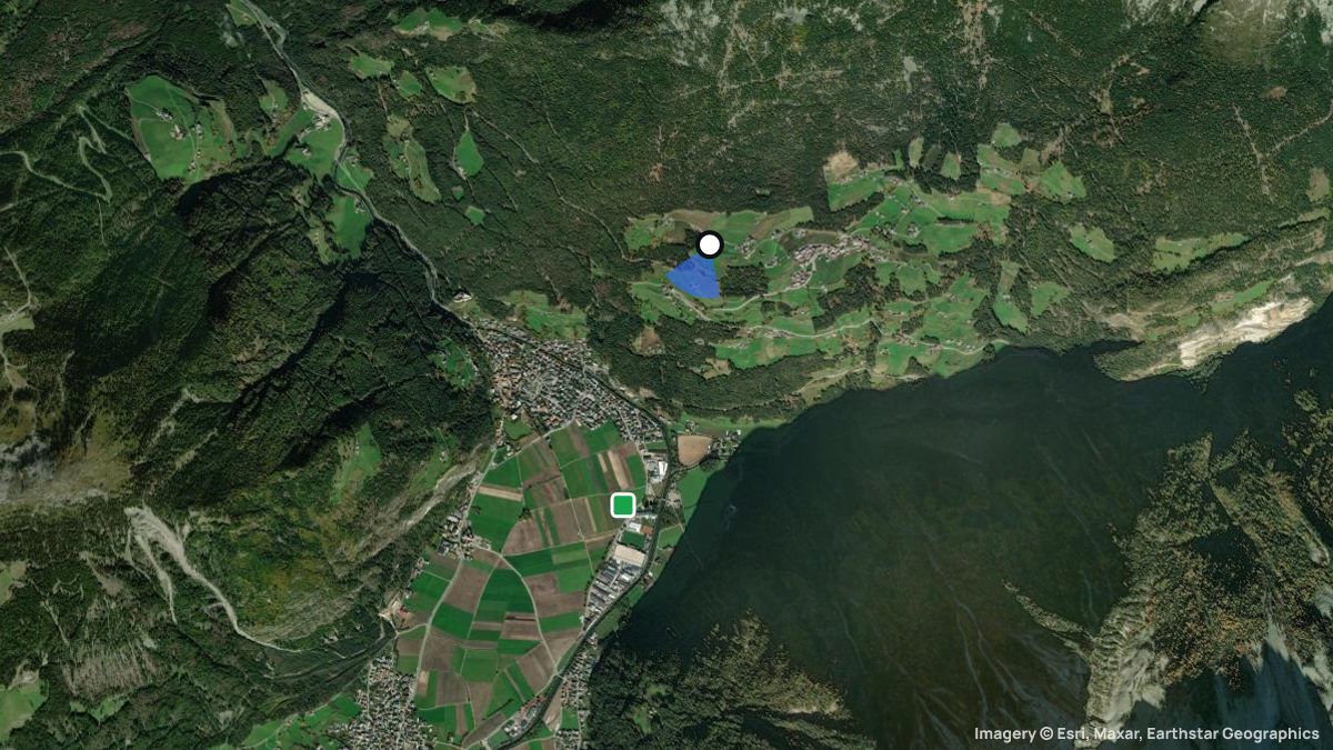 Satellite map of Ahornach Sand with its launches and landings