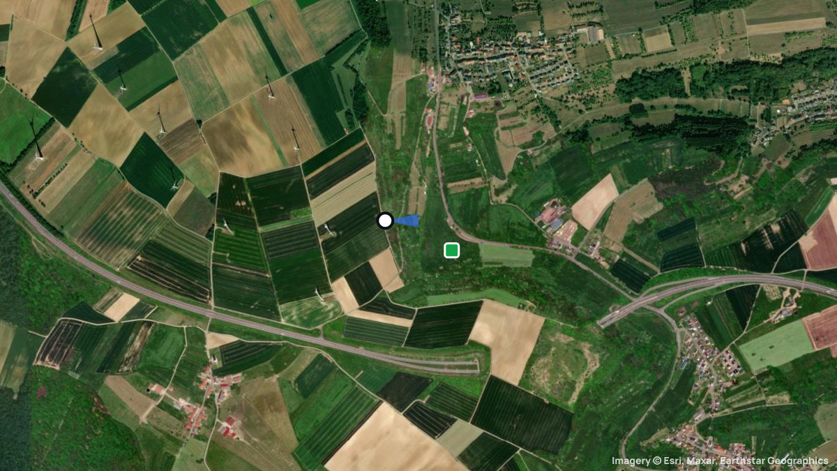 Satellite map of Wehingen with its launches and landings
