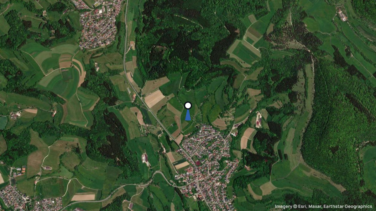 Satellitenkarte von Winzingen mit Start- und Landeplätzen