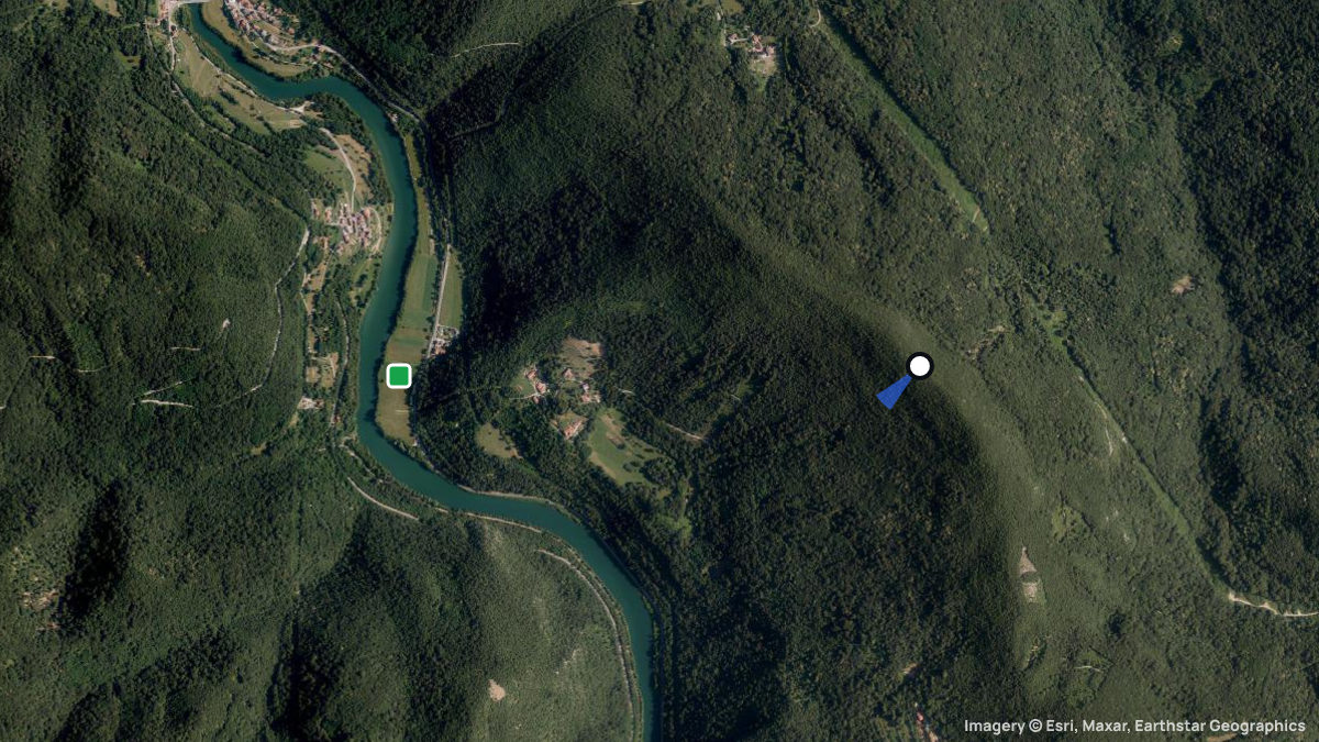 Satellite map of Pod Kukom with its launches and landings