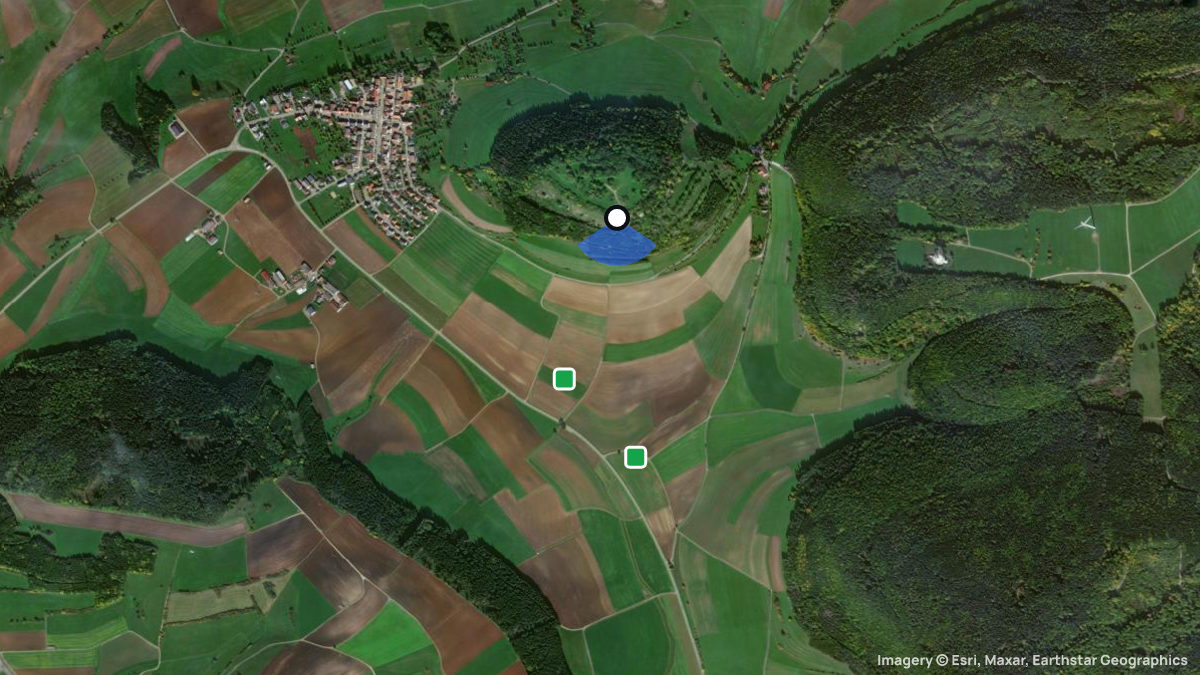 Satellitenkarte von Fürstenberg Süd mit Start- und Landeplätzen