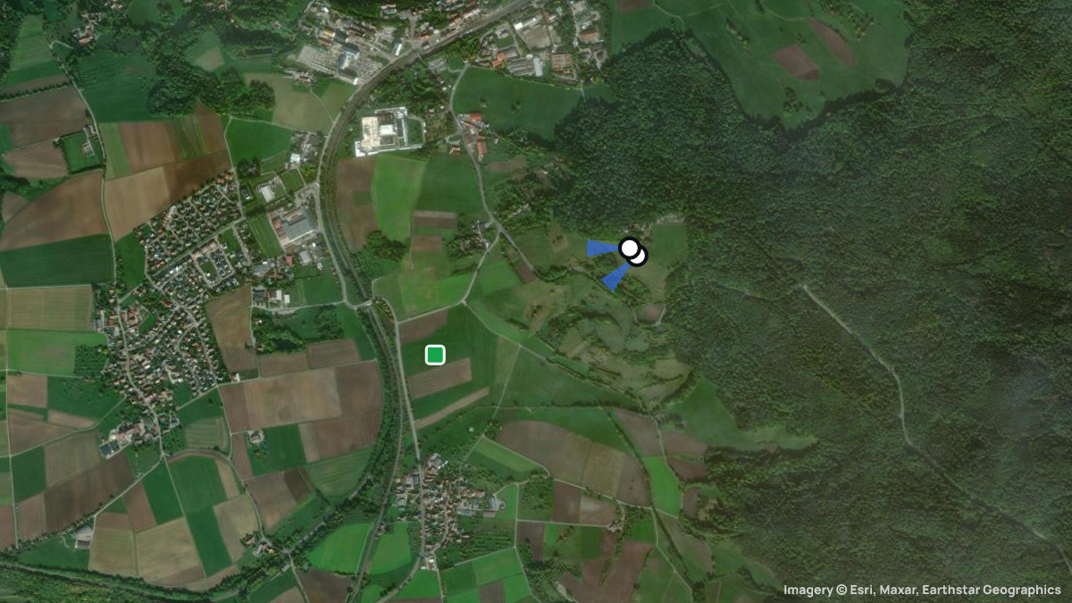 Satellitenkarte von Einkorn mit Start- und Landeplätzen
