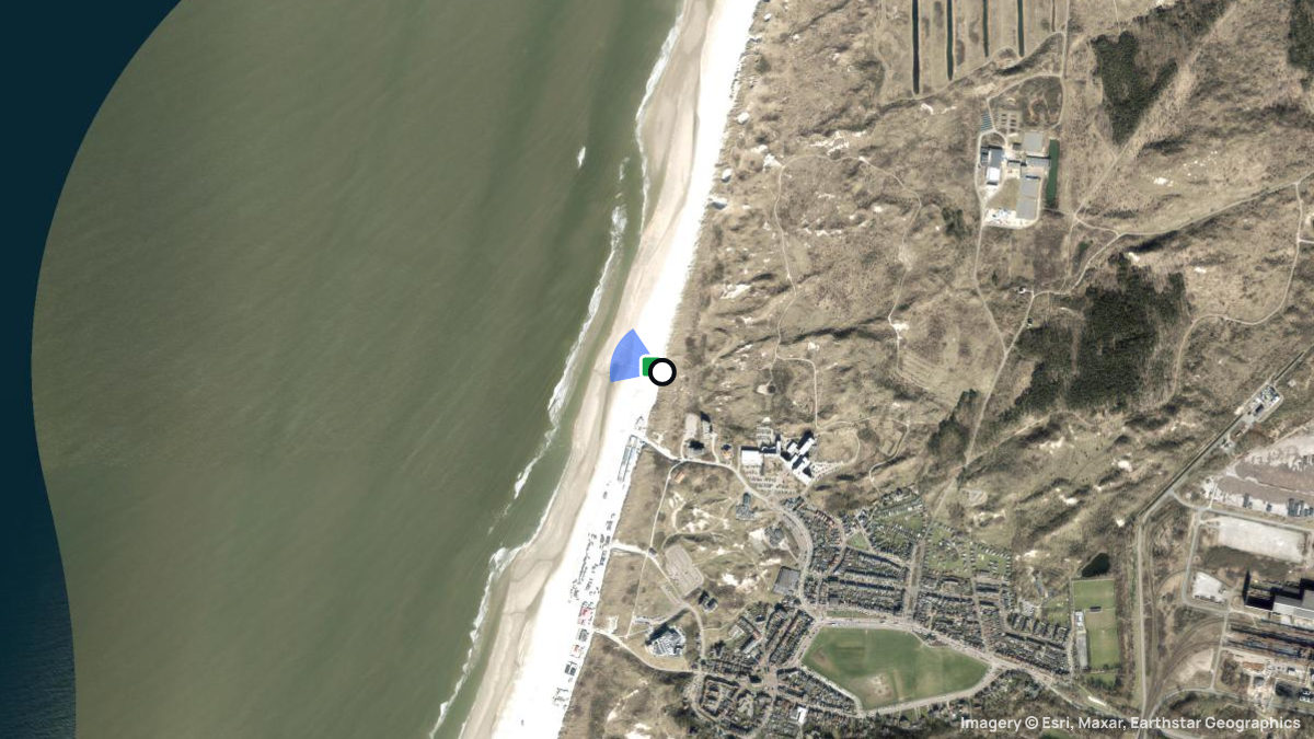 Satellitenkarte von Wijk aan Zee mit Start- und Landeplätzen