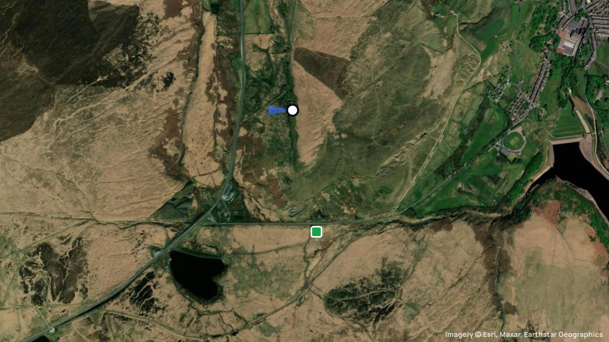 Satellitenkarte von Pule Hill mit Start- und Landeplätzen