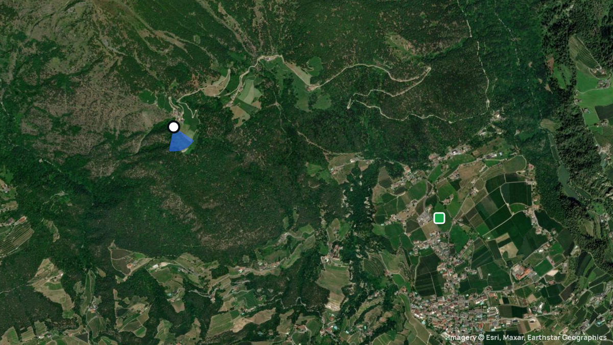 Satellitenkarte von Hochmut mit Start- und Landeplätzen