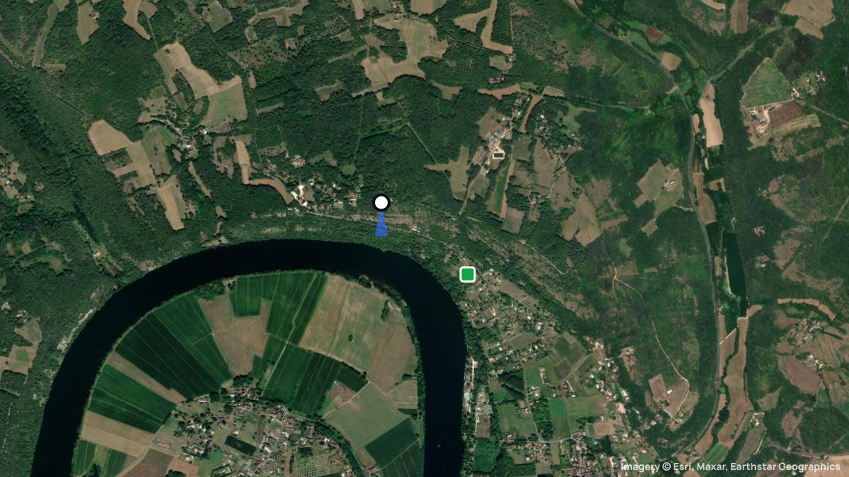 Satellite map of Tremolat with its launches and landings
