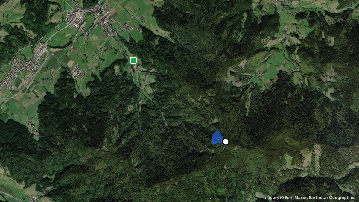 Satellitenkarte von Tafelbühl W mit Start- und Landeplätzen
