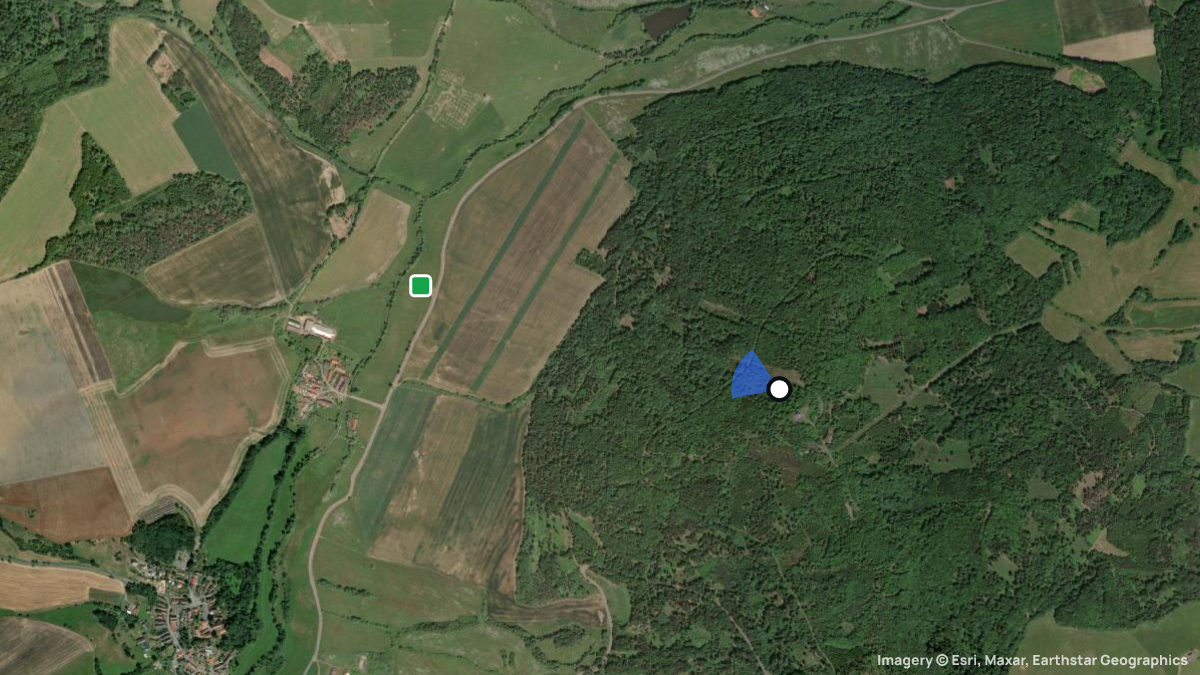 Satellitenkarte von Doubrava mit Start- und Landeplätzen