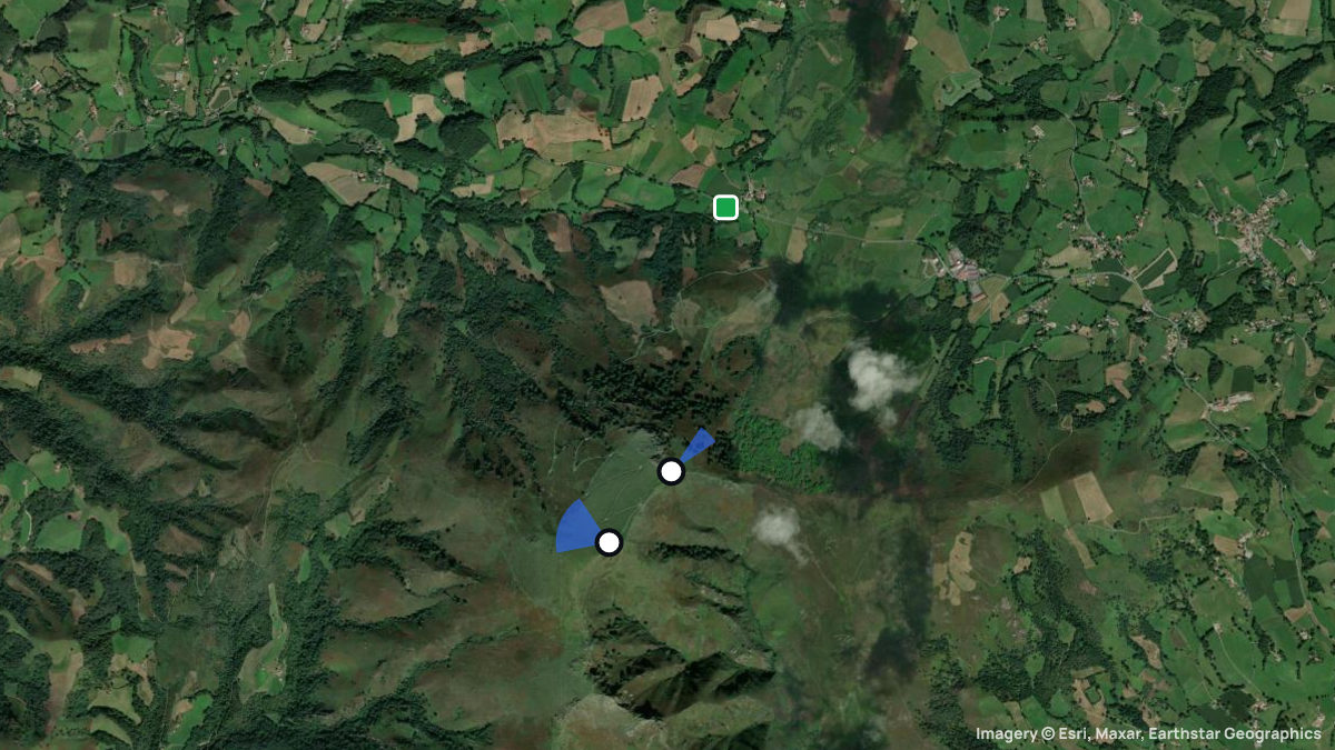 Satellite map of Baigura with its launches and landings