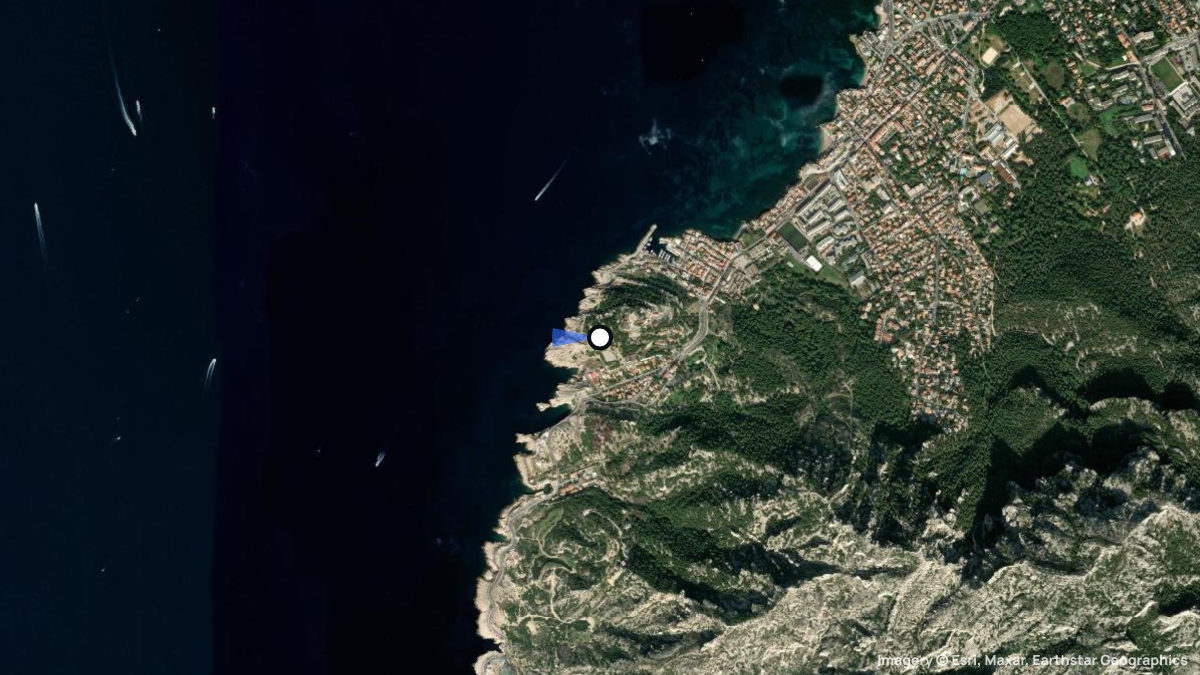 Satellitenkarte von Mont Rose mit Start- und Landeplätzen