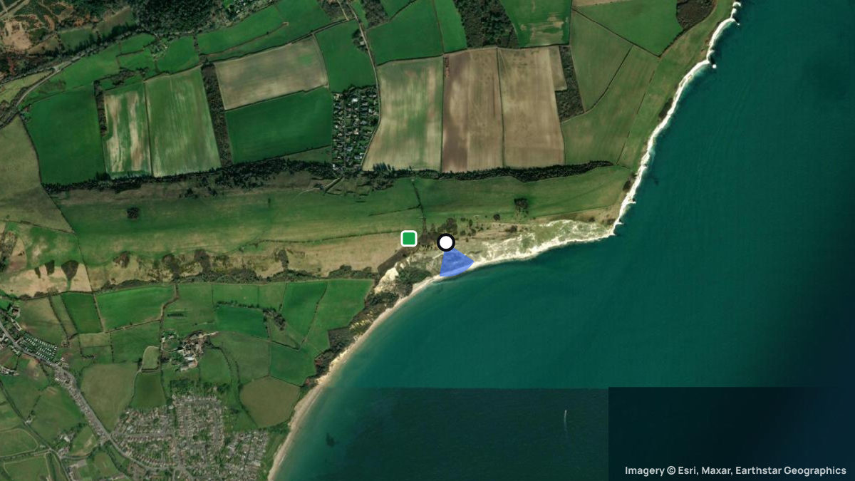 Satellitenkarte von Ballard Down mit Start- und Landeplätzen