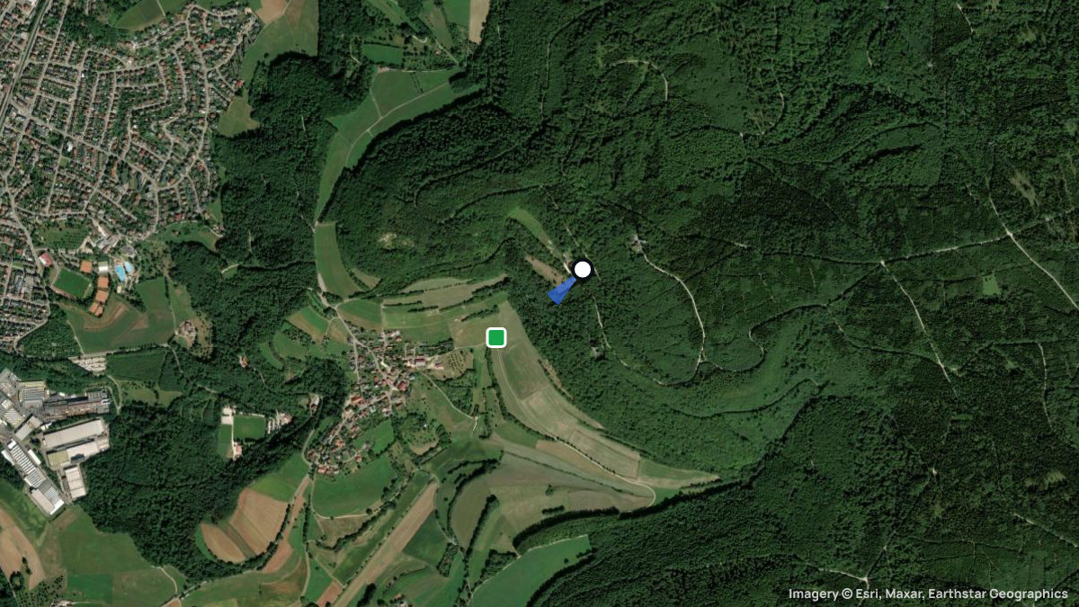 Satellitenkarte von Braunenberg mit Start- und Landeplätzen