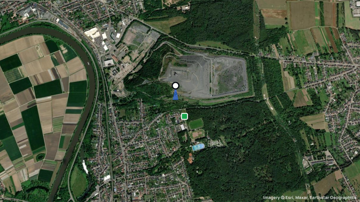 Satellite map of Ensdorf with its launches and landings