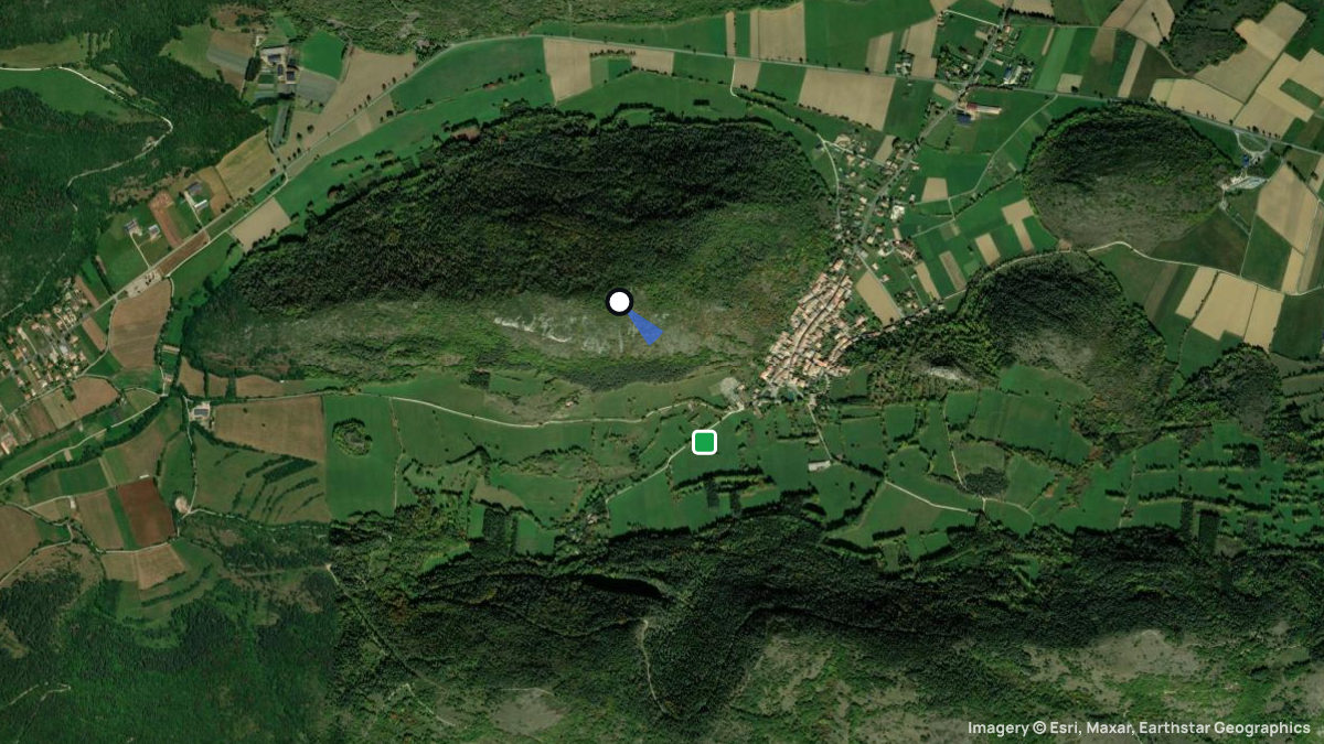 Satellite map of Pech with its launches and landings
