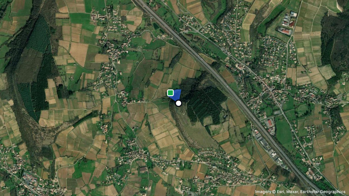 Satellite map of Monsard with its launches and landings