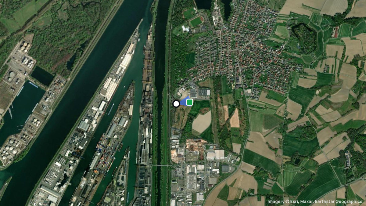 Satellite map of Auenheim with its launches and landings
