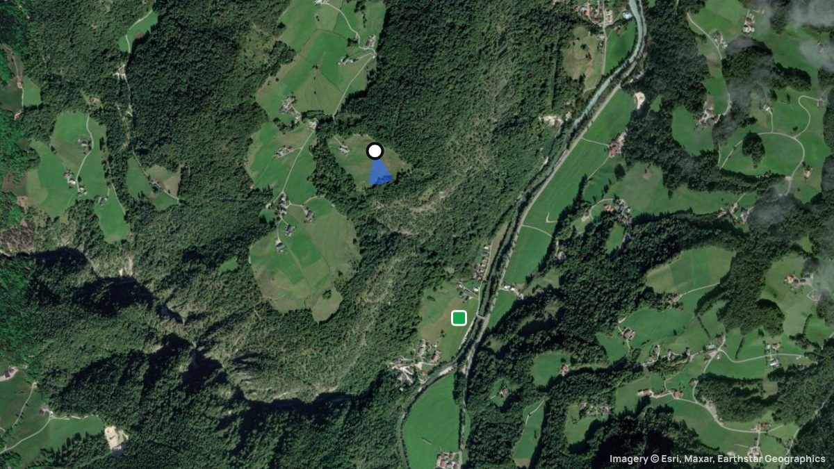 Satellitenkarte von Ettenberg mit Start- und Landeplätzen