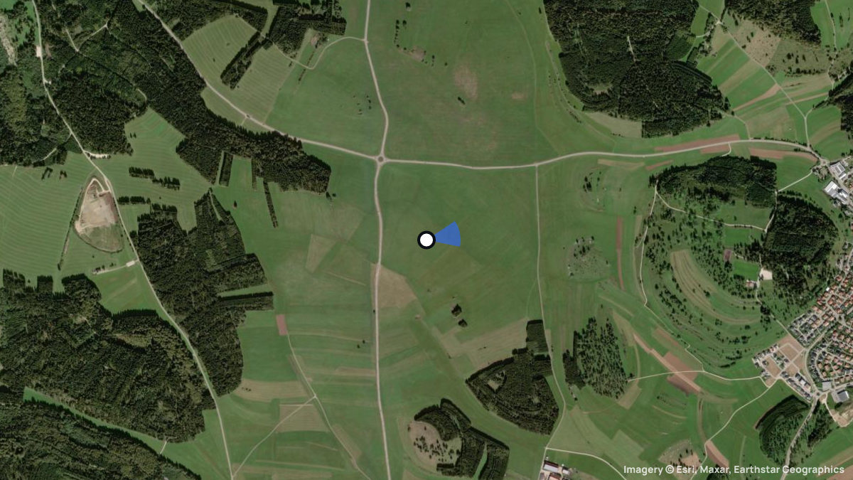 Satellite map of Heuberger Kreuz with its launches and landings