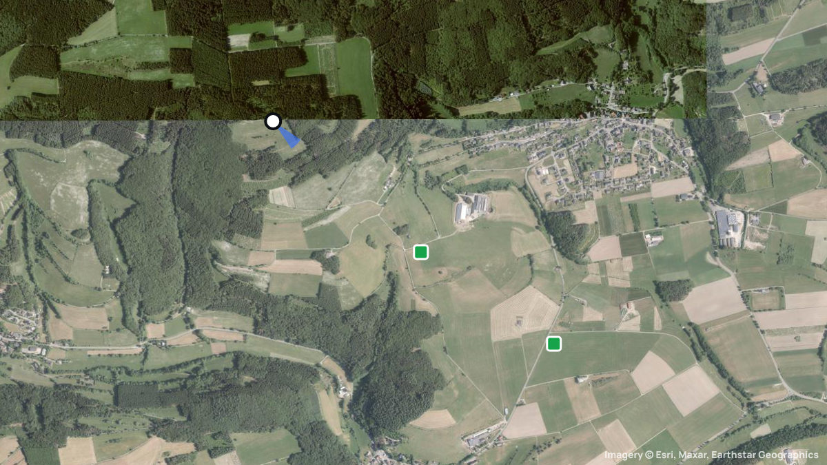 Satellitenkarte von Kahle Pön mit Start- und Landeplätzen