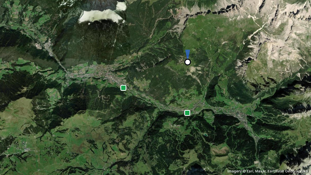Satellitenkarte von Monte Pic mit Start- und Landeplätzen
