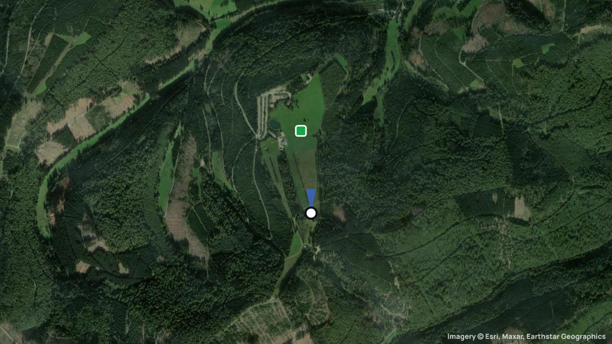 Satellitenkarte von Homberg N mit Start- und Landeplätzen