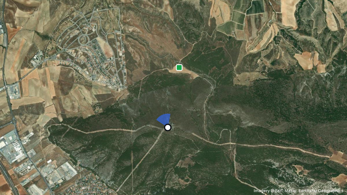 Satellite map of Padul with its launches and landings