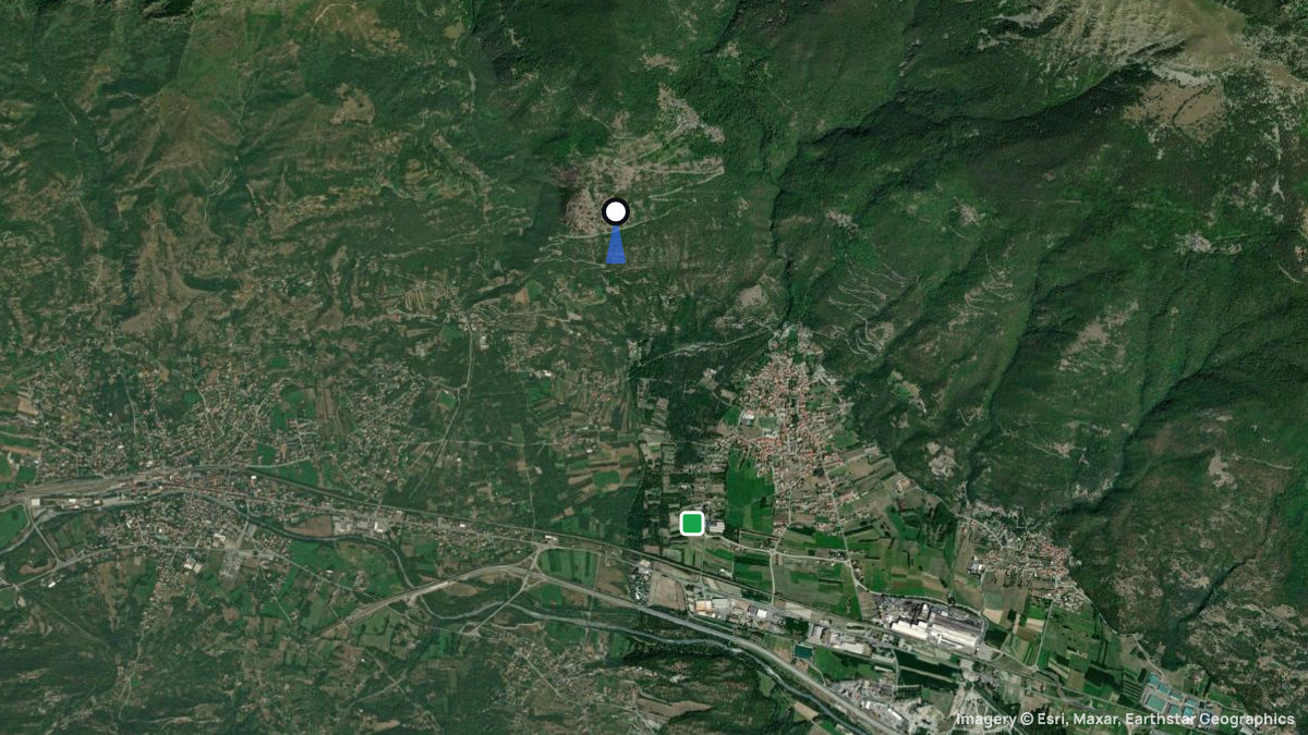 Satellite map of Chianoco with its launches and landings
