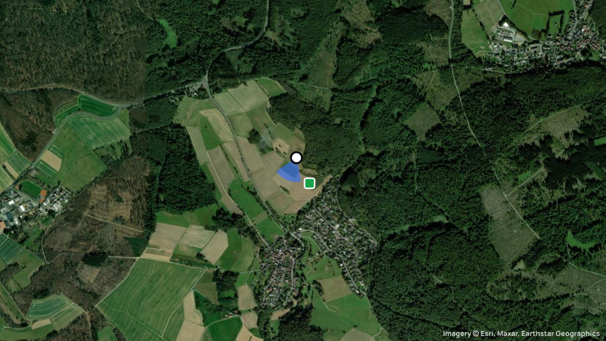 Satellitenkarte von Reichenbach mit Start- und Landeplätzen