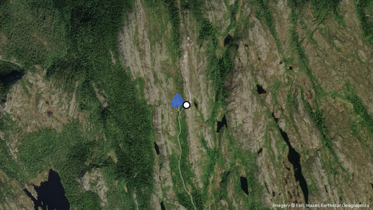 Satellitenkarte von Spillumsfjellet mit Start- und Landeplätzen
