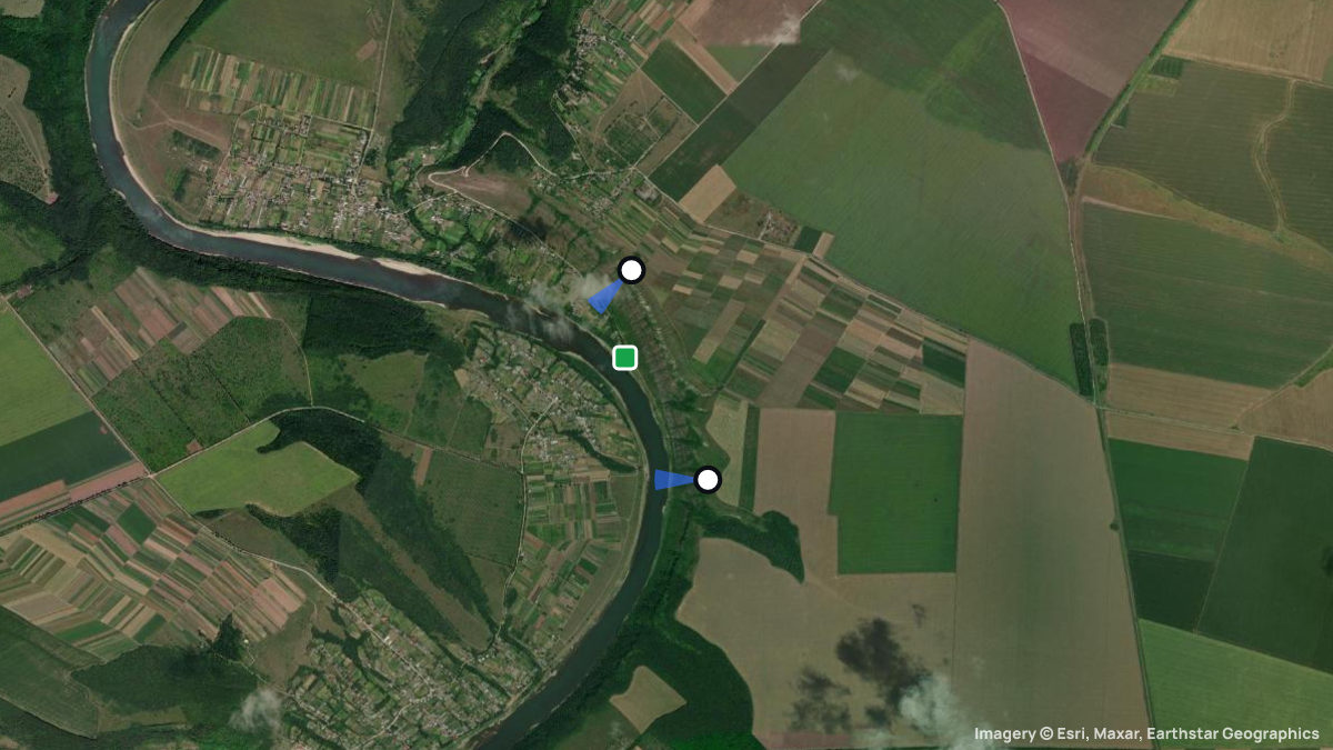 Satellitenkarte von Ivane-Zolote mit Start- und Landeplätzen