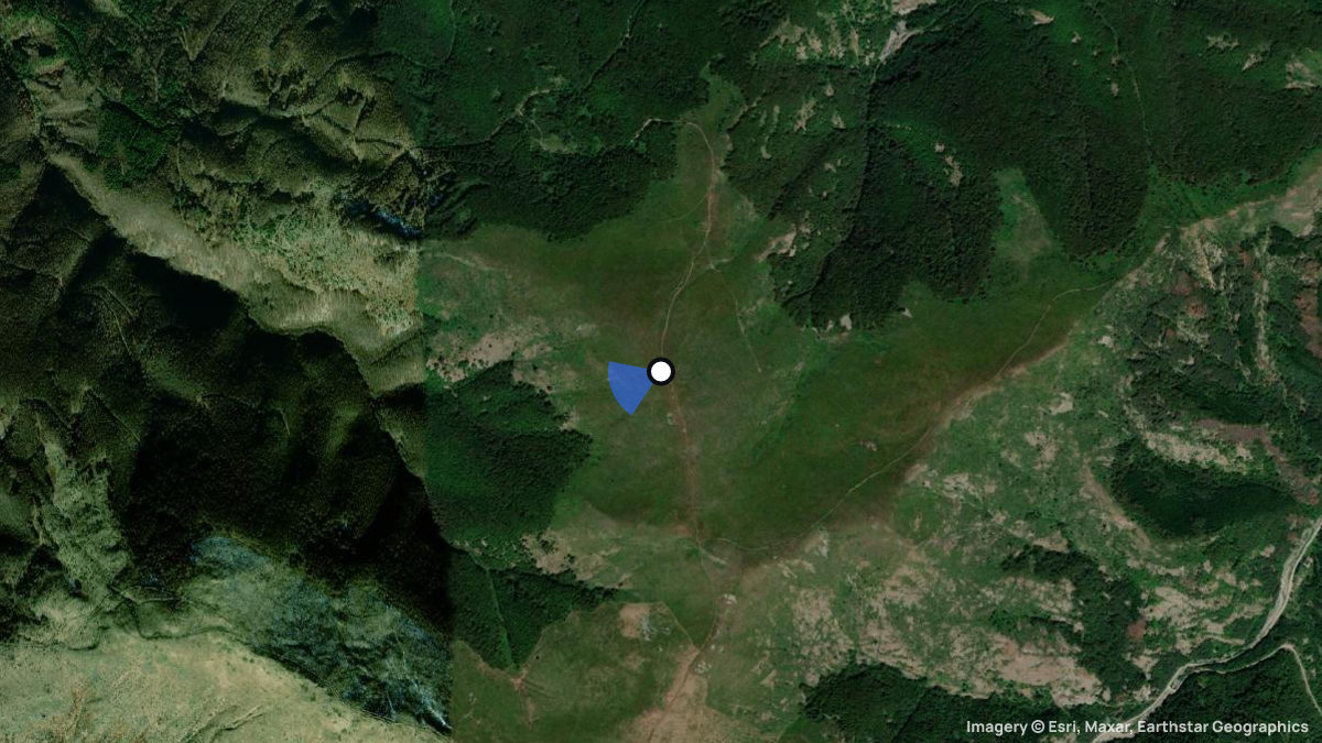 Satellitenkarte von Tash Tepe mit Start- und Landeplätzen