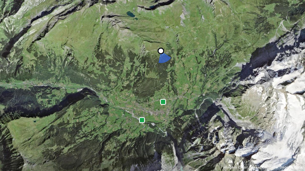 Satellitenkarte von Waldspitz mit Start- und Landeplätzen