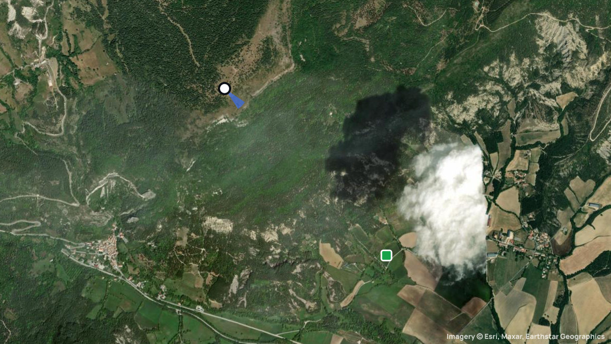Satellite map of La Haute-Beaume with its launches and landings