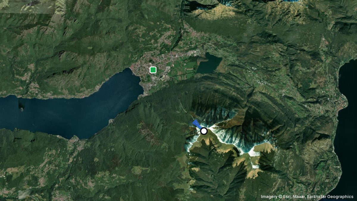 Satellitenkarte von Monte Galbiga mit Start- und Landeplätzen