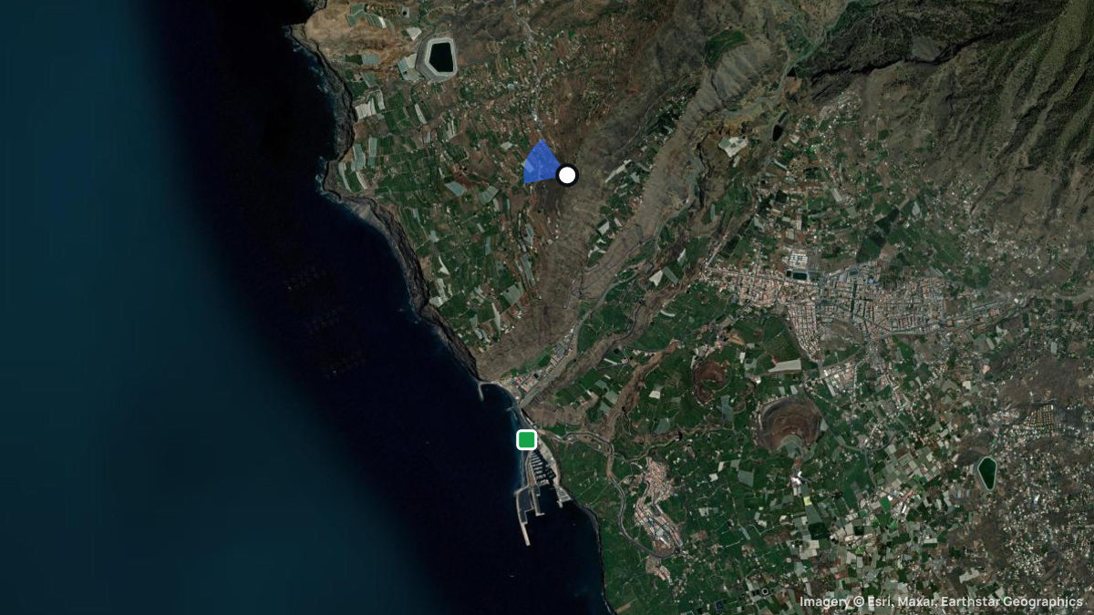 Satellite map of Mirador del Time with its launches and landings