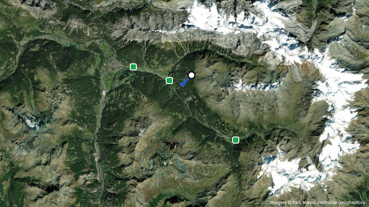 Satellite map of Confinale with its launches and landings