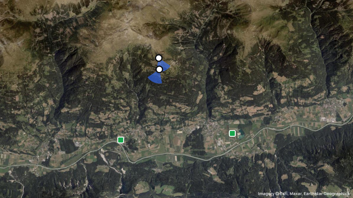 Satellitenkarte von Emberger Alm - Greifenburg mit Start- und Landeplätzen
