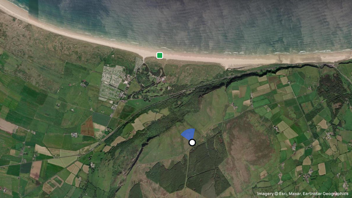 Satellite map of Magilligan with its launches and landings