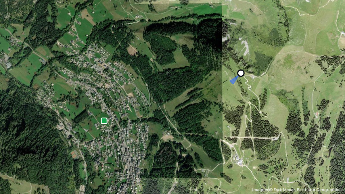 Satellite map of Chatel with its launches and landings