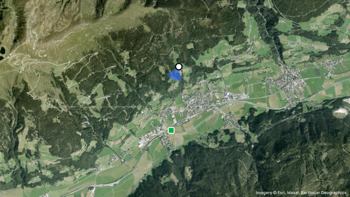 Satellite map of Entscharn with its launches and landings