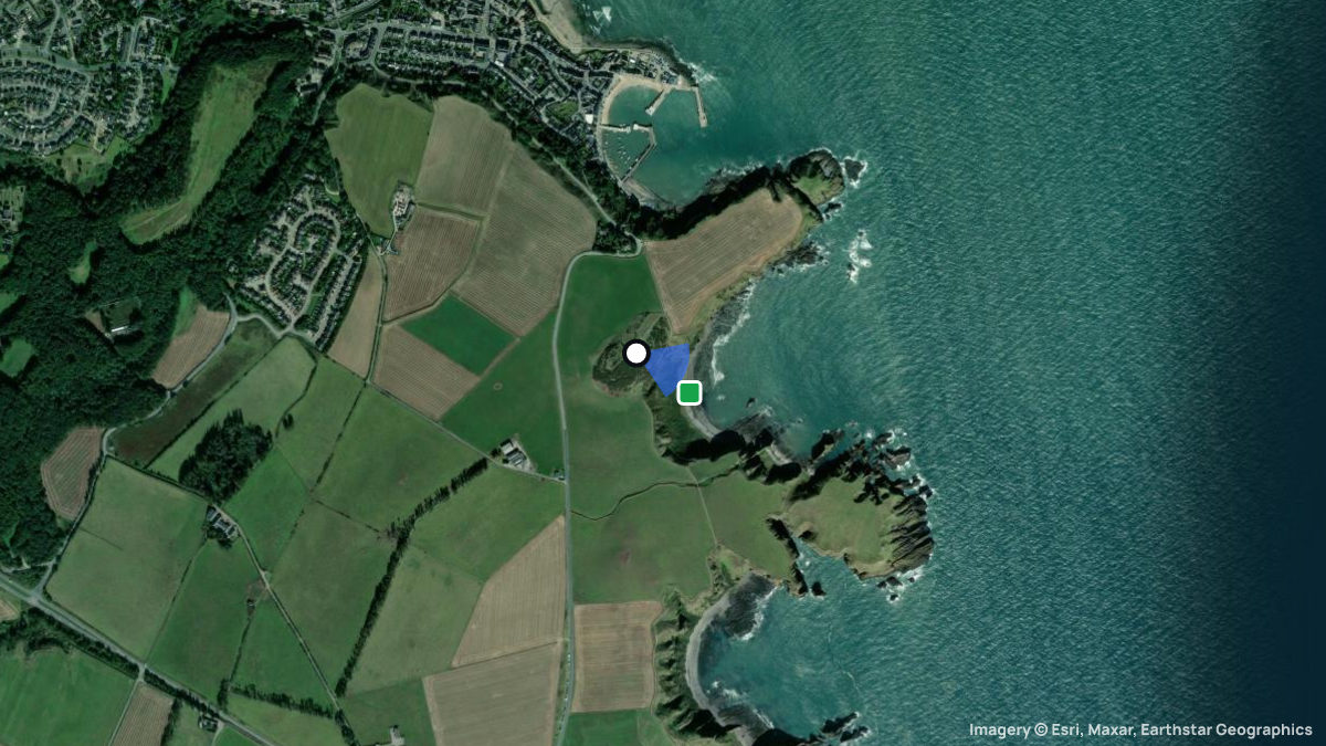 Satellite map of Stonehaven with its launches and landings