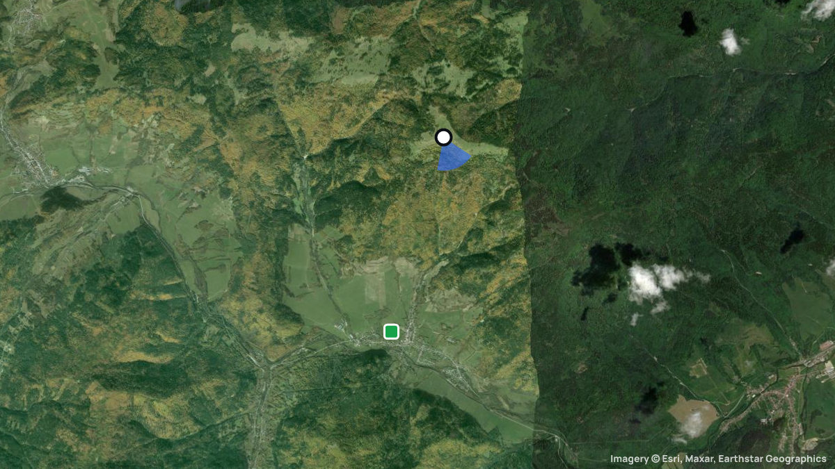 Satellitenkarte von Bukovec mit Start- und Landeplätzen