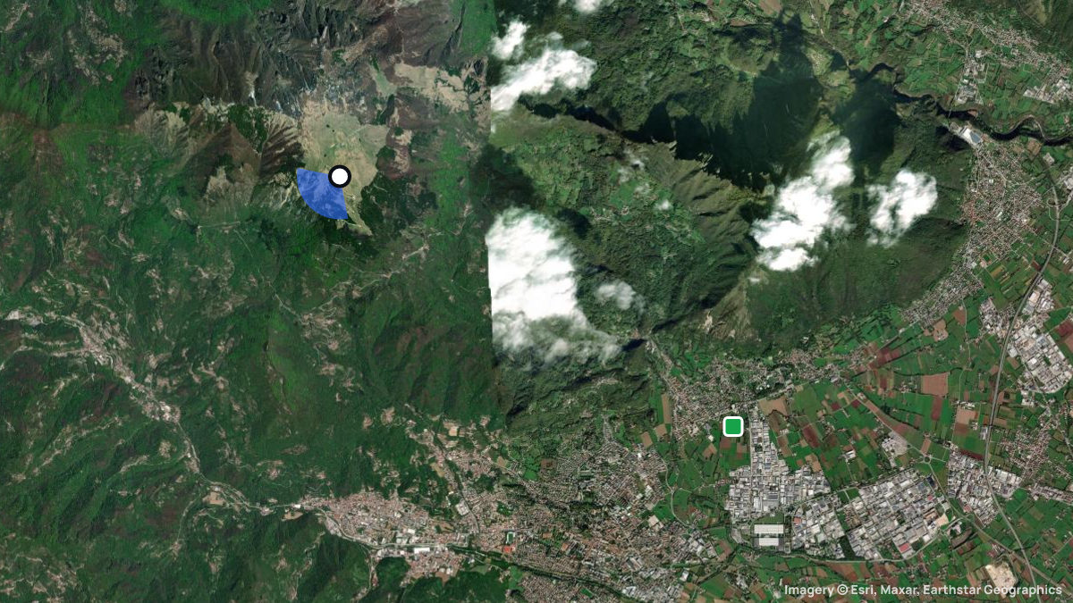 Satellitenkarte von Monte Novegno mit Start- und Landeplätzen