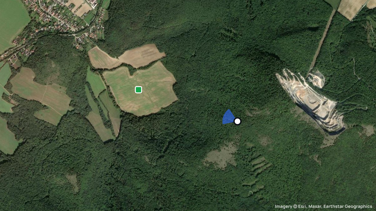 Satellite map of Zibrica with its launches and landings