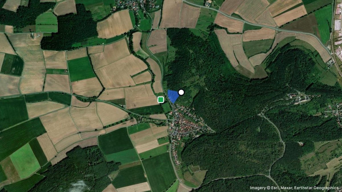 Satellite map of Michelsberg with its launches and landings