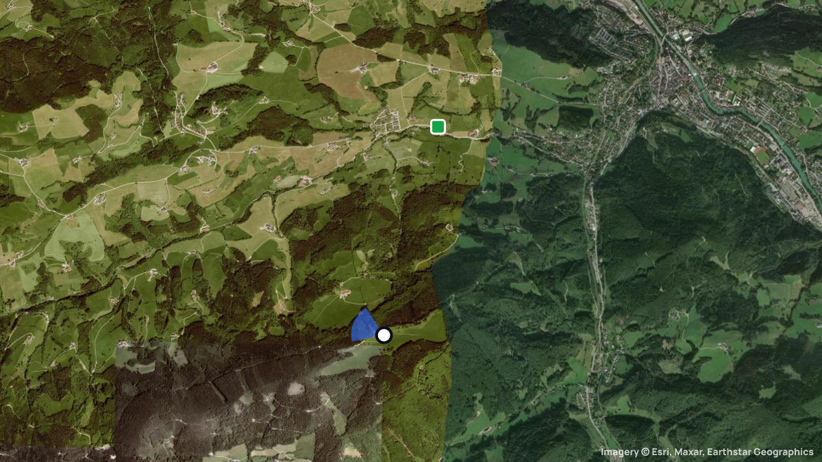 Satellitenkarte von Schnabelberg mit Start- und Landeplätzen